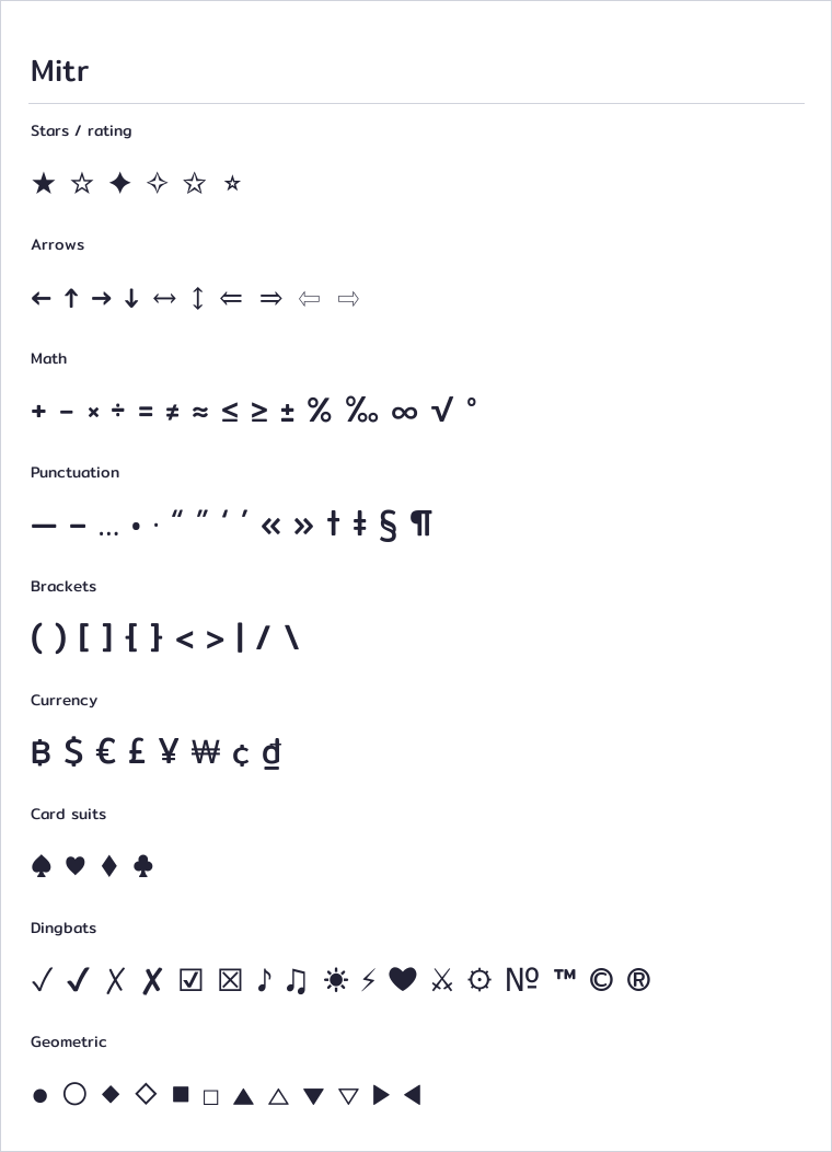 Mitr symbols