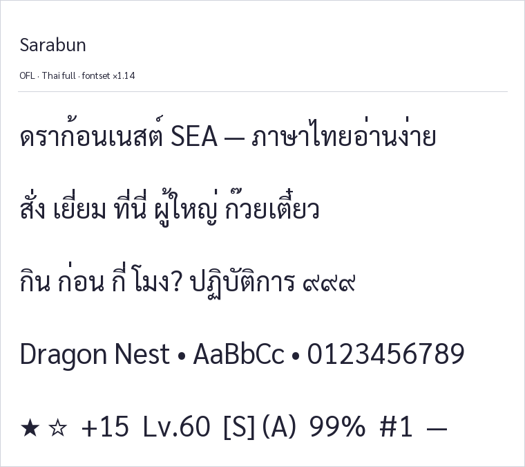 Sarabun preview